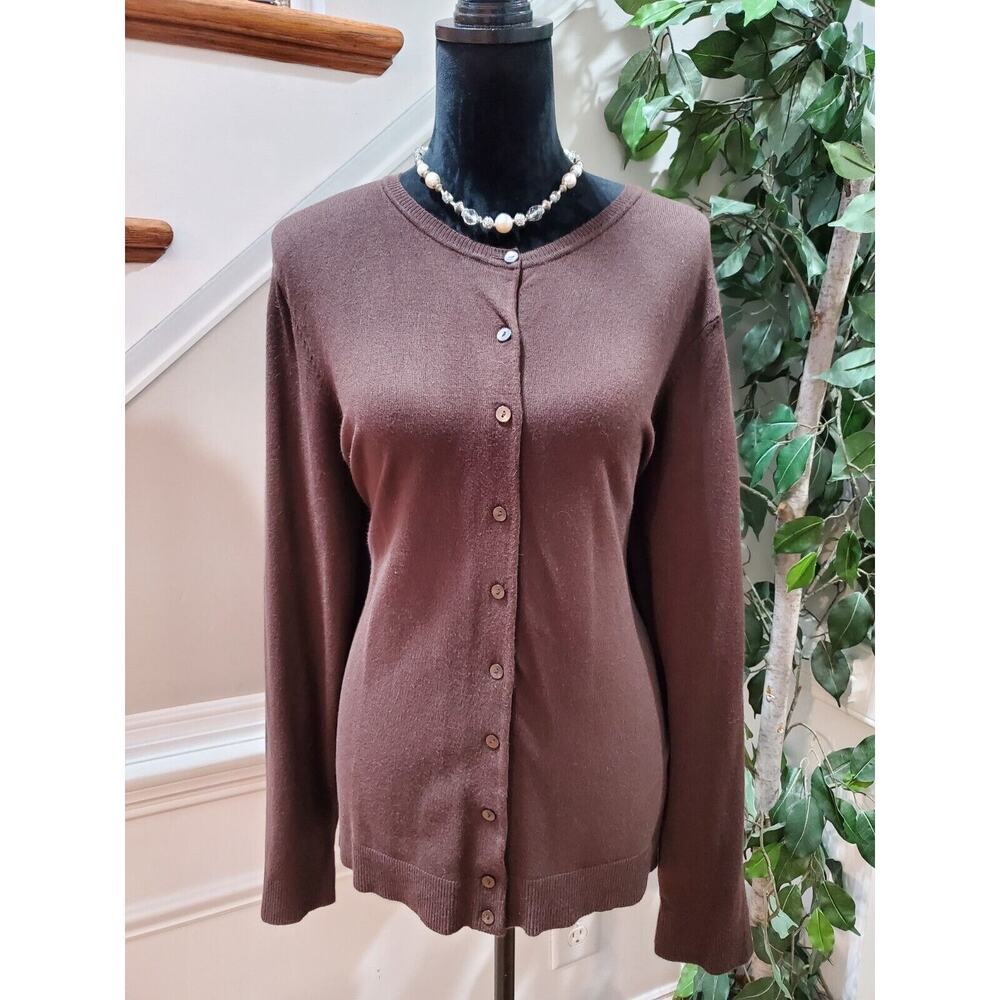 Charter Club Women's Brown Rayon Round Neck Long Sleeve Pullover Sweater Size 2X